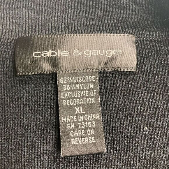 CABLE & GAUGE Women’s Black Beaded Shrug Cardigan Sweater Size XL - Picture 6 of 9